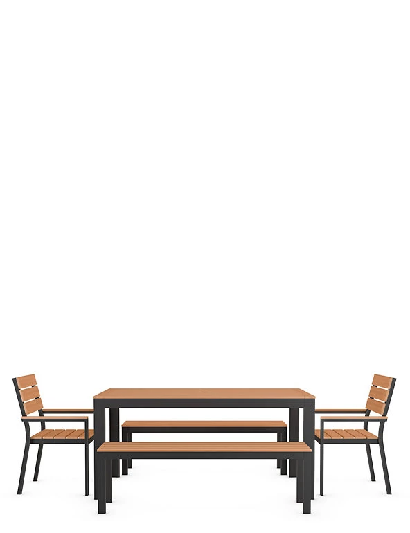 Garden Furniture Porto 6 Seater Dining Table With Benches 1 Garden Furniture Porto 6 Seater Dining Table With Benches