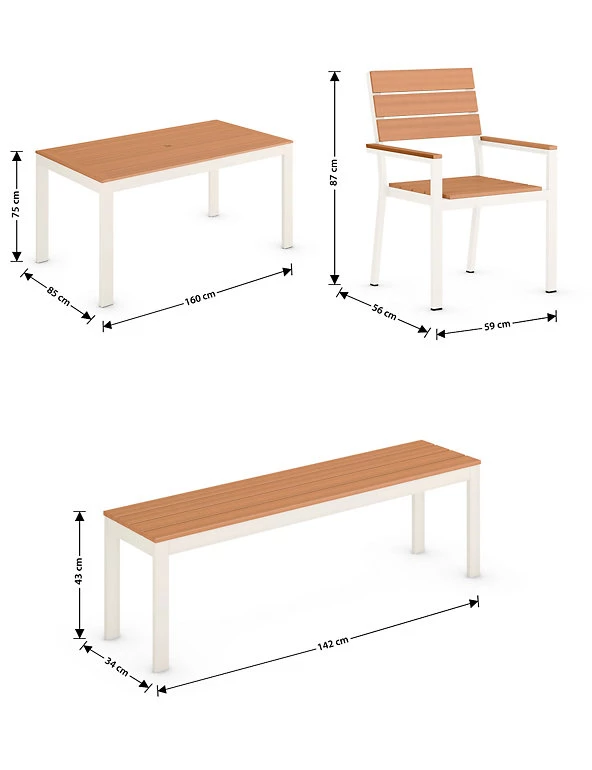 Garden Furniture Porto 6 Seater Dining Table With Benches 12 Garden Furniture Porto 6 Seater Dining Table With Benches - Image 12