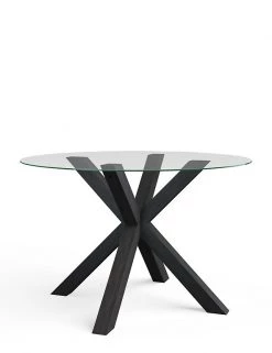 Dining Tables & Chairs Colby Dark Round Glass Table -Dining Room Furniture Sales HT 05 T65 4488B Y0 X EC 1